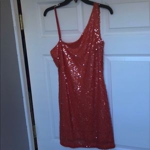 Bright Orange sequin dress